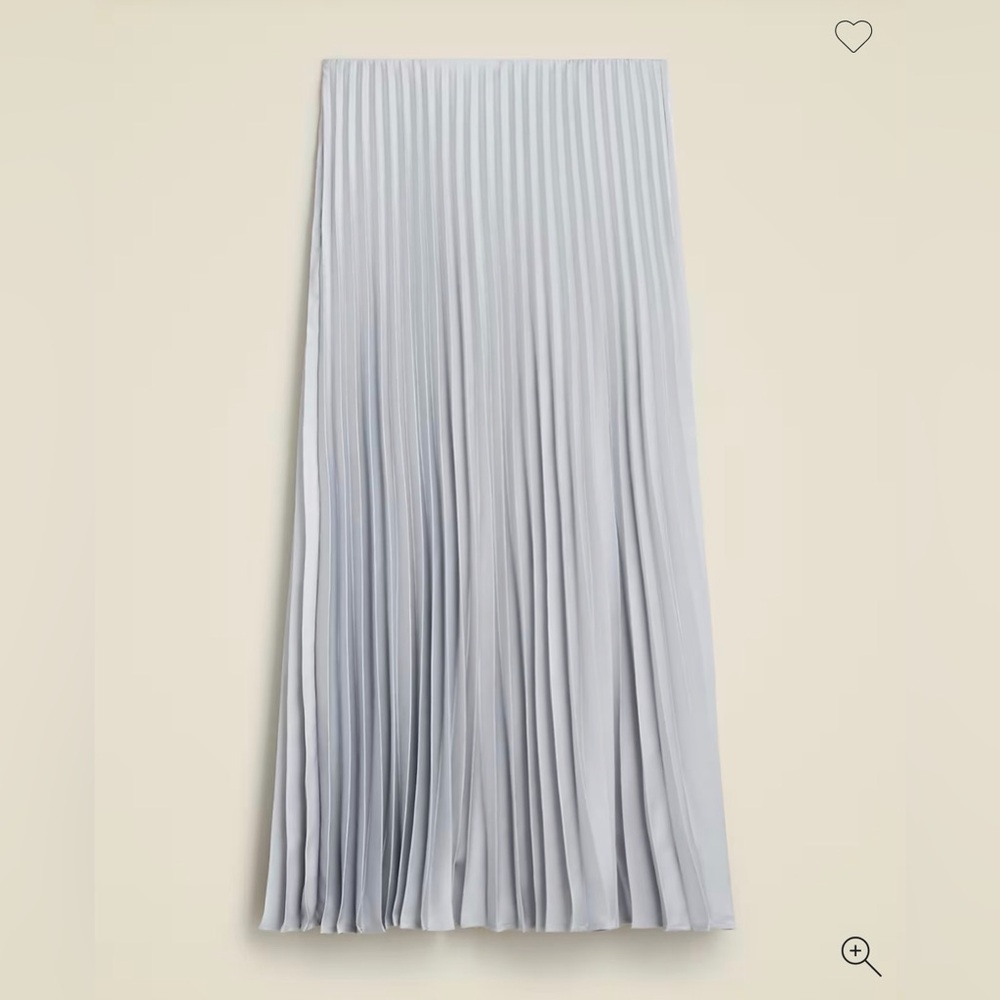 J. Crew Cream Gwyneth pleated slip skirt